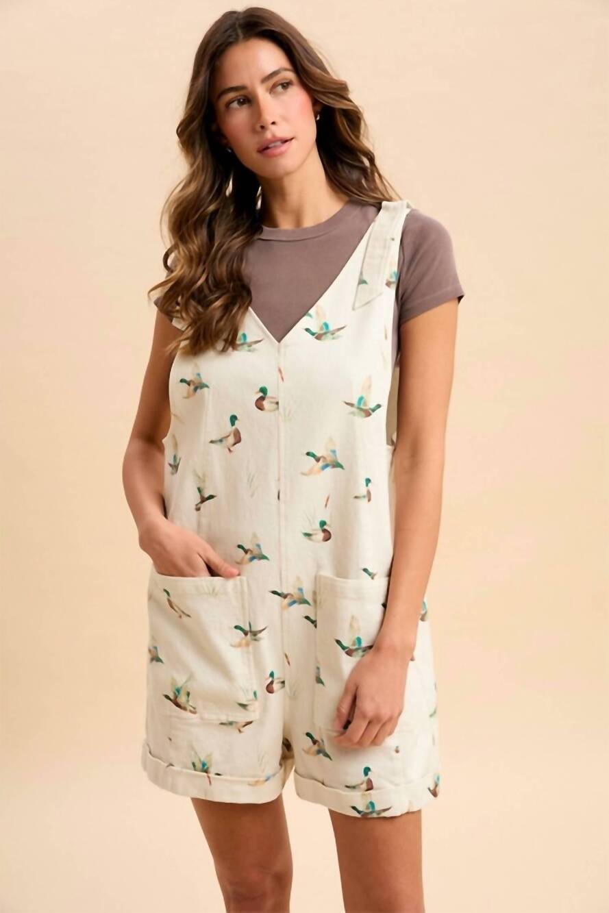 NEW ANNIEWEAR mallard duck romper in ivory